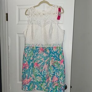 NWT Lilly Pulitzer Sharice Stretch Shift Dress, Size 16